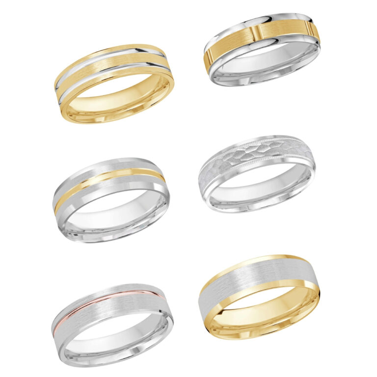 gold wedding bands for spring wedding