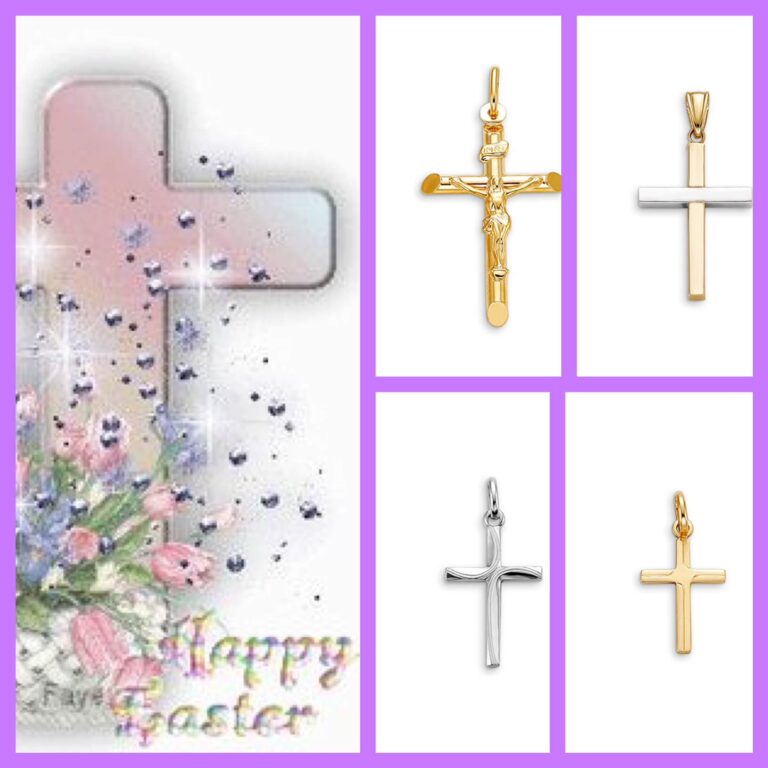silver and gold crosses