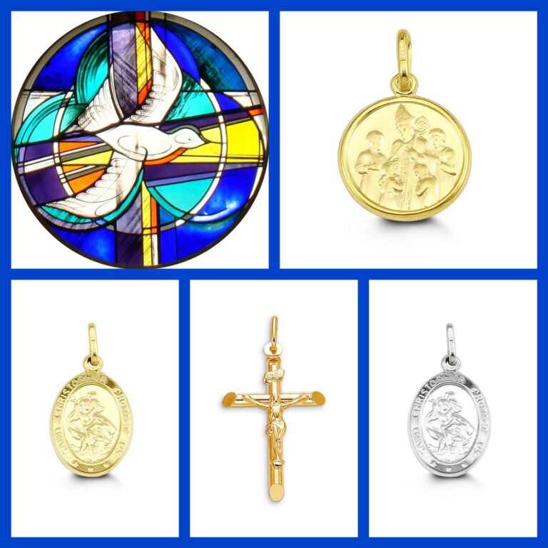 silver and gold crucifix pendant for gift