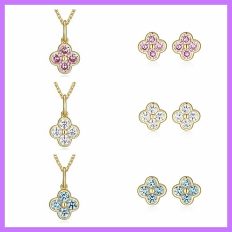 italgem-steel-veloria-flower-pendant-earrings-gold